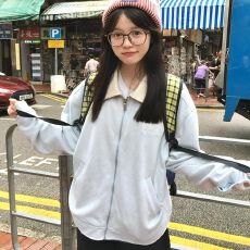 批发独特超好看春秋外套女2026新款小个子翻领字母刺绣麂皮绒夹克上衣