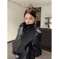 批发复古<b class='q'>皮衣</b>外套女短款2026秋季新款翻领欧货小个子PU<b class='q'>机车</b>小皮夹克潮