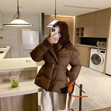 批发韩系大毛领连帽款棉服女 宽松百搭加厚防寒显高冬季通勤保暖上衣