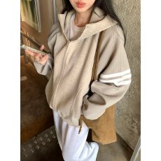 批发<b class='q'>实拍</b>实价韩系慵懒松弛感连帽卫衣女秋季小众宽松开衫外套上衣