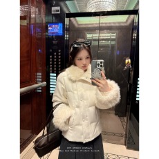 批发新款毛领羽绒棉服女冬季白色棉袄大衣洋气独特棉衣保暖短款外套