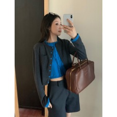 批发原版品质灰色拼接假两件<b class='q'>T</b><b class='q'>恤</b>开衫秋季学院风显瘦设计小众上衣
