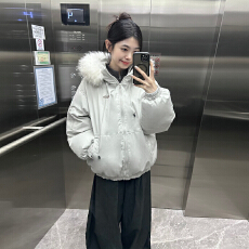 批发赵露思同款大毛领派克羽绒棉服女2025新款冬季加厚工装棉袄外套