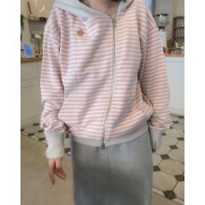 批发2277# 薄款 白金拉链+ 后包领 （纯棉华棉复合）卫衣女