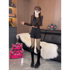 批发高腰黑色西装短裤女2025新款秋冬显瘦外穿a字梨型身材<b class='q'>打底裤</b>热裤