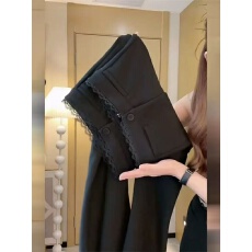 批发黑色<b class='q'>西装</b>微喇叭裤子<b class='q'>女</b>2025秋冬新款小个子修身显瘦休闲超模马蹄裤