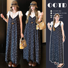 批发新款<b class='q'>孕妇</b><b class='q'>两件套</b>夏季圆领<b class='q'>T</b><b class='q'>恤</b>+碎花吊带连衣裙