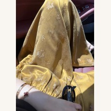 批发直筒宽松bf慵懒风设计感黄色印花<b class='q'>裤</b>子女2026夏新款今年流行爆款