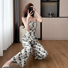 批发实拍2026新款吊带连体<b class='q'>裤</b><b class='q'>薄款</b>女时尚连身<b class='q'>裤</b>阔腿<b class='q'>裤</b><b class='q'>套装</b>小个子连衣<b class='q'>裤</b>