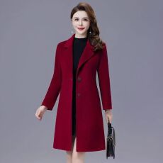 批发2026秋冬新款<b class='q'>修身</b>收腰大衣女中长款高端洋气小个子毛呢外套女秋冬