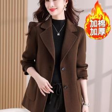 批发2026秋冬新款呢子大衣女中<b class='q'>长款</b>高级修身两粒扣西装小个子毛呢外套