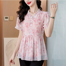 批发实拍今年夏季新款短袖<b class='q'>女</b>装上衣时尚宽松遮肚显瘦小衫
