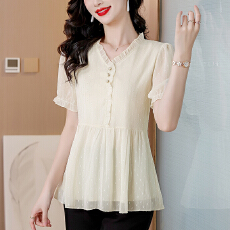 批发实拍今年夏季新款别致<b class='q'>女</b>装短袖上衣