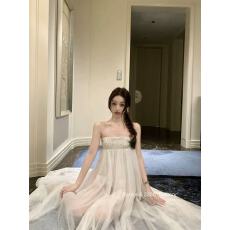 批发板栗可可1.6/20点'古典coco'抹胸飘带蕾丝网纱连衣<b class='q'>裙</b><b class='q'>礼服</b>生日<b class='q'>裙</b>女