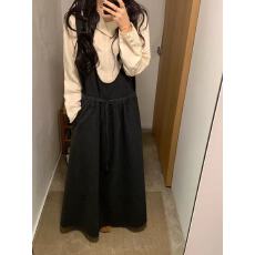 批发DaqianwithU 小确幸 松弛慵懒细腻柔和毛绒感百搭背带裙