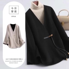 批发2025新款纯色毛呢大衣<b class='q'>时尚</b>宽松气质呢大衣小个子韩版洋气外套上衣