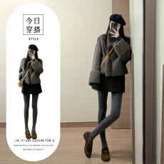 批发2025秋冬季新款法式慵懒风穿搭呢子外套立领<b class='q'>打底</b>衫a字<b class='q'>裙裤</b>三件套