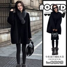 批发2025冬季新款欧美气质宽松百搭毛呢外套女赫本风高级感呢子大衣潮