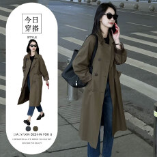 批发今年流行漂亮工装风中长款外套<b class='q'>春</b>季薄款小个子韩系气质女风衣ins