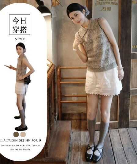 한 부서 고급 센스 착용 가져 가라. 여성 여름 새로운 디자인 센스 작은 대중 품격 폴로 칼라 맨위 한 마디 미니 스커트 투피스 세트