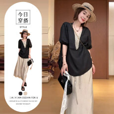 批发御姐轻熟风穿搭两件套装女夏季新款<b class='q'>欧美</b>显气质宽松上衣高腰半身<b class='q'>裙</b>