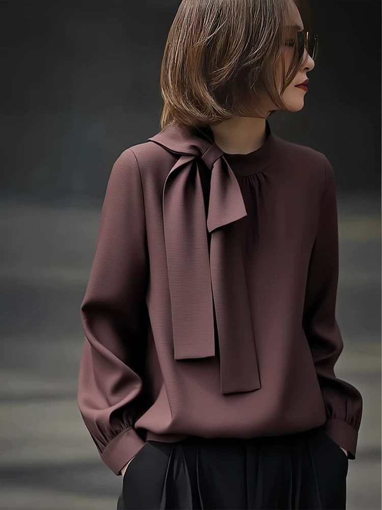 프랑스식 고급 사소한 작은 맨위 여성 2026 봄 가을 새로운 폭발 고급 센스 빛 럭셔리 연령 감소 외국 가스 셔츠