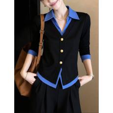 批发假两件<b class='q'>牛仔</b>拼色长袖<b class='q'>衬衫</b>女2026年春装新款通勤穿搭设计感小众上衣