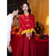 批发孕妇<b class='q'>敬酒</b>服套装新娘订婚<b class='q'>礼服</b>结婚回门便装大码胖mm高级感喜嫁婚服