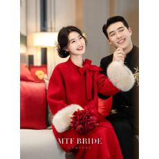 批发红色订<b class='q'>婚礼</b><b class='q'>服</b>套装2025秋季新款领证结婚<b class='q'>敬酒</b>回门新娘毛呢套装