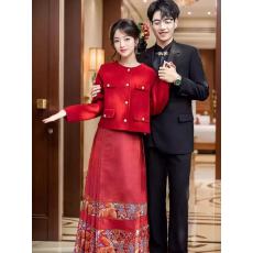 批发马面裙<b class='q'>敬酒</b><b class='q'>服</b>新娘新中式婚<b class='q'>服</b>订<b class='q'>婚礼</b><b class='q'>服</b>裙套装结婚加厚冬季