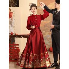 批发红色马面裙<b class='q'>敬酒</b><b class='q'>服</b>新娘旗袍2025新款新中式结<b class='q'>婚礼</b><b class='q'>服</b>订婚套装婚<b class='q'>服</b>女