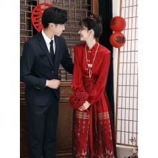 批发红色马面裙<b class='q'>敬酒</b>新娘2025新款新中式订<b class='q'>婚礼</b><b class='q'>服</b>套装国风婚<b class='q'>服</b>长袖