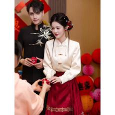 批发红色马面裙<b class='q'>敬酒</b><b class='q'>服</b>新娘旗袍2025新款新中式结<b class='q'>婚礼</b><b class='q'>服</b>订婚套装婚<b class='q'>服</b>女