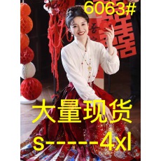 批发红色马面裙敬酒服新娘套装2025新款秋冬季中式<b class='q'>旗袍</b>加绒厚订婚礼裙