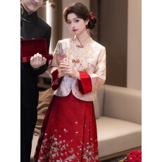 批发新中式马面裙<b class='q'>敬酒</b>服2025新款新娘秀禾订婚<b class='q'>礼服</b>大码胖mm回门裙冬季