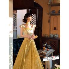 批发大Eees暖日花袅袅新中式马面裙套装夏新款国风 提花吊带小上衣女