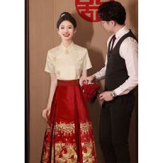 批发新中式马面裙套装订婚<b class='q'>礼服</b>2026新款敬酒服<b class='q'>新娘</b>香槟色结婚回门婚服