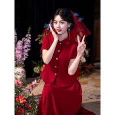 批发红色<b class='q'>旗袍</b>敬酒服<b class='q'>新娘</b>新中式订婚礼服日常可穿结婚套装女小个子绝美