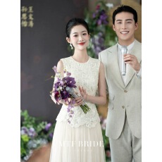 批发满庭芳法式订婚<b class='q'>礼服</b><b class='q'>新娘</b>日常可穿连衣裙2026新款领证登记小白裙女