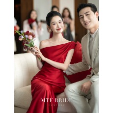 批发满庭芳【恋人3525】红色订婚成人<b class='q'>礼服</b>连衣裙新娘结婚晨袍<b class='q'>敬酒</b>服女