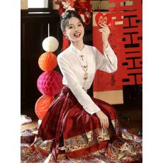 批发红色马面裙<b class='q'>敬酒</b><b class='q'>服</b><b class='q'>新娘</b>2026新款长袖新中式订婚礼<b class='q'>服</b>裙女高级感
