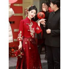 批发马面裙<b class='q'>敬酒</b><b class='q'>服</b><b class='q'>新娘</b>新中式婚<b class='q'>服</b>订婚礼<b class='q'>服</b>裙套装结婚旗袍改良
