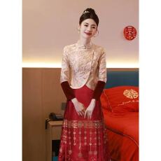 批发马面裙<b class='q'>敬酒</b><b class='q'>服</b><b class='q'>新娘</b>新中式婚<b class='q'>服</b>订婚礼<b class='q'>服</b>裙套装结婚旗袍改良