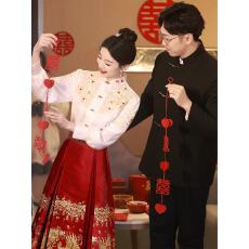 批发新中式国风马面裙婚服套装<b class='q'>敬酒</b>服结婚当天新娘便装领证订婚<b class='q'>礼服</b>裙