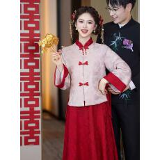 批发新中式<b class='q'>旗袍</b>敬酒服新娘大码胖mm秀禾遮肚回门便装连衣裙平时穿