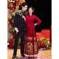 批发新中式端庄大气红色套装马面裙婚服结婚秀禾服订婚<b class='q'>礼服</b>新娘<b class='q'>敬酒</b>服