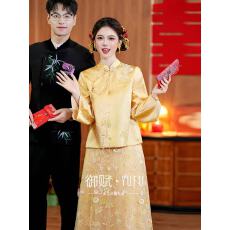 批发<b class='q'>敬酒</b>服新娘2026新款金色订婚新中式婚服旗袍结婚<b class='q'>礼服</b>裙高端出阁宴