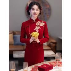 批发红色套装<b class='q'>敬酒</b>服新娘小个子新中式订婚<b class='q'>礼服</b>平时可穿结婚回门宴鱼尾