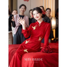 批发<b class='q'>大码</b>胖mm中式敬酒服新娘订婚礼服回门便装遮肚