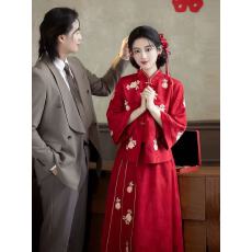 批发新中式<b class='q'>敬酒</b>服新娘2026新款大码气质显瘦结婚订婚回门<b class='q'>礼服</b>红色